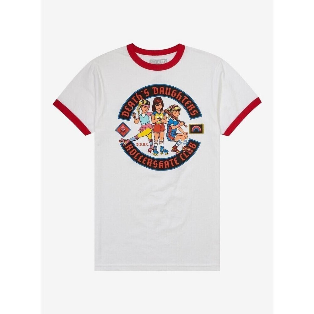 Steven Rhodes T-Shirt Men's Size 3XL Death's Daughters Rollerskate Club Ringer